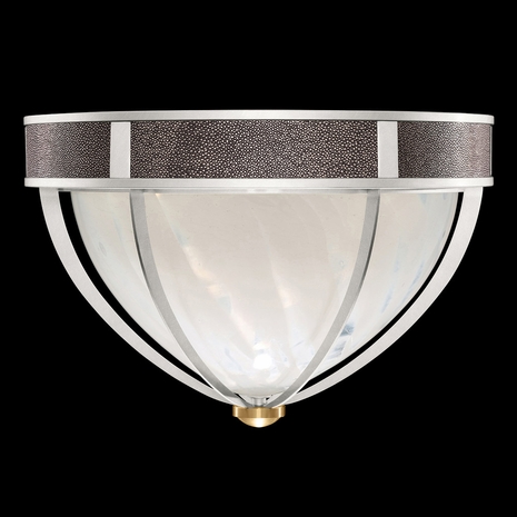 100042-411 Fine Art Lighting Mirage 18.75"W Round Flush Mount with Silver Leaf/Brass/Pebble Finish