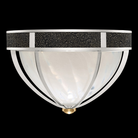 100042-413 Fine Art Lighting Mirage 18.75"W Round Flush Mount with Silver Leaf/Brass/Black Knight Finish