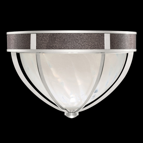 100042-421 Fine Art Lighting Mirage 18.75"W Round Flush Mount with Silver Leaf/Nickel/Pebble Finish