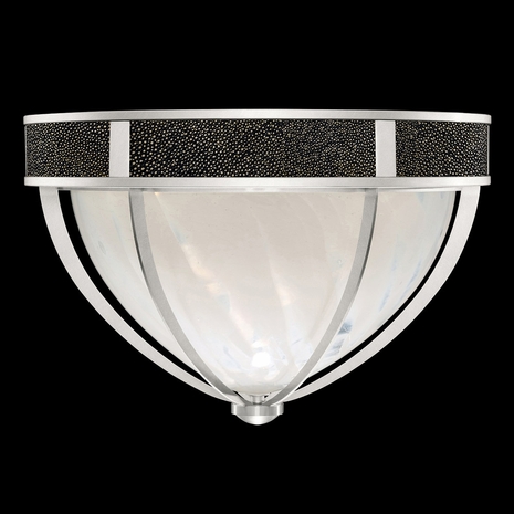 100042-423 Fine Art Lighting Mirage 18.75"W Round Flush Mount with Silver Leaf/Nickel/Black Knight Finish