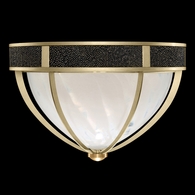 100042-513 Fine Art Lighting Mirage 18.75"W Round Flush Mount with Soft Gold Leaf/Brass/Black Knight Finish