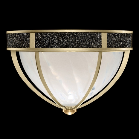 100042-513 Fine Art Lighting Mirage 18.75"W Round Flush Mount with Soft Gold Leaf/Brass/Black Knight Finish