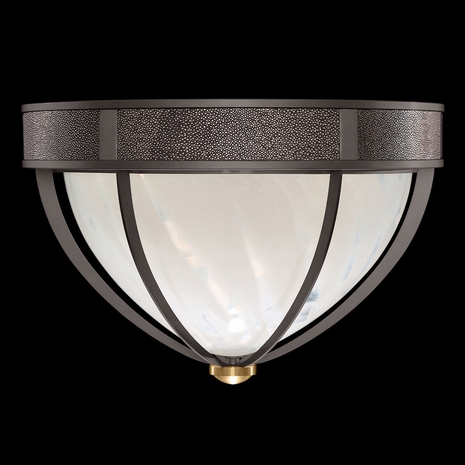 100042-711 Fine Art Lighting Mirage 18.75"W Round Flush Mount with Midnight Steel/Brass/Pebble Finish