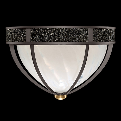 100042-713 Fine Art Lighting Mirage 18.75"W Round Flush Mount with Midnight Steel/Brass/Black Knight Finish