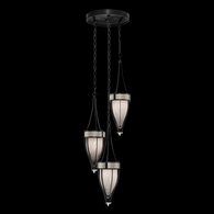 100044-122 Fine Art Lighting Mirage 17.5"W Round Pendant with Black Iron/Nickel/Coco Finish