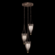 100044-211 Fine Art Lighting Mirage 17.5"W Round Pendant with Bronze/Brass/Pebble Finish