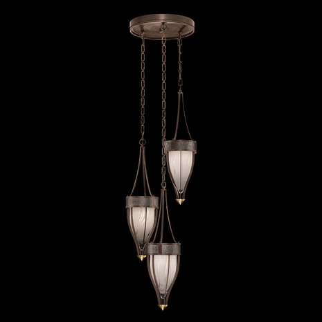 100044-211 Fine Art Lighting Mirage 17.5"W Round Pendant with Bronze/Brass/Pebble Finish