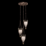 100044-213 Fine Art Lighting Mirage 17.5"W Round Pendant with Bronze/Brass/Black Knight Finish