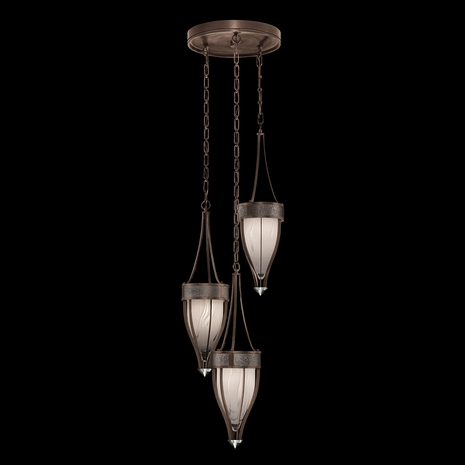 100044-221 Fine Art Lighting Mirage 17.5"W Round Pendant with Bronze/Nickel/Pebble Finish