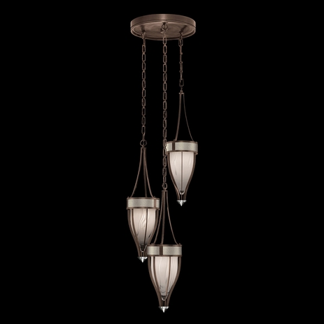 100044-222 Fine Art Lighting Mirage 17.5"W Round Pendant with Bronze/Nickel/Coco Finish