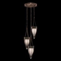 100044-223 Fine Art Lighting Mirage 17.5"W Round Pendant with Bronze/Nickel/Black Knight Finish
