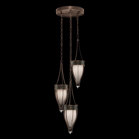 100044-223 Fine Art Lighting Mirage 17.5"W Round Pendant with Bronze/Nickel/Black Knight Finish