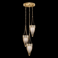100044-312 Fine Art Lighting Mirage 17.5"W Round Pendant with Gold Leaf/Brass/Coco Finish