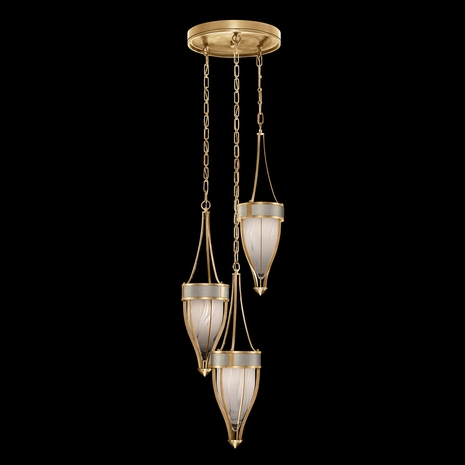 100044-312 Fine Art Lighting Mirage 17.5"W Round Pendant with Gold Leaf/Brass/Coco Finish