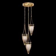 100044-313 Fine Art Lighting Mirage 17.5"W Round Pendant with Gold Leaf/Brass/Black Knight Finish