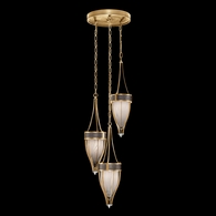 100044-321 Fine Art Lighting Mirage 17.5"W Round Pendant with Gold Leaf/Nickel/Pebble Finish