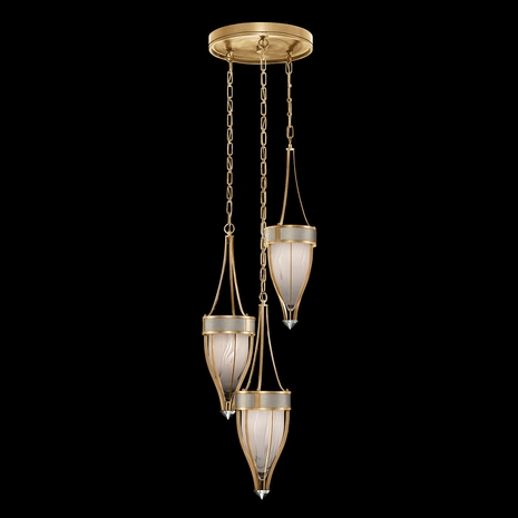 100044-322 Fine Art Lighting Mirage 17.5"W Round Pendant with Gold Leaf/Nickel/Coco Finish
