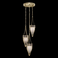 100044-511 Fine Art Lighting Mirage 17.5"W Round Pendant with Soft Gold Leaf/Brass/Pebble Finish