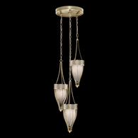 100044-512 Fine Art Lighting Mirage 17.5"W Round Pendant with Soft Gold Leaf/Brass/Coco Finish