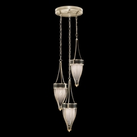100044-613 Fine Art Lighting Mirage 17.5"W Round Pendant with Champagne/Brass/Black Knight Finish