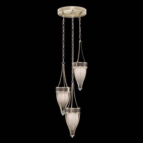 100044-621 Fine Art Lighting Mirage 17.5"W Round Pendant with Champagne/Nickel/Pebble Finish
