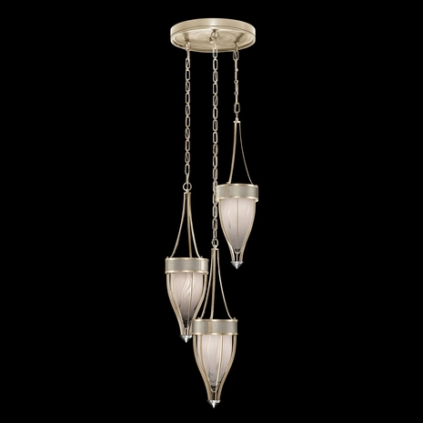 100044-622 Fine Art Lighting Mirage 17.5"W Round Pendant with Champagne/Nickel/Coco Finish