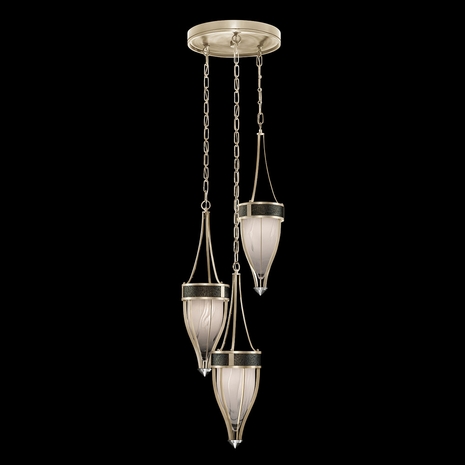 100044-623 Fine Art Lighting Mirage 17.5"W Round Pendant with Champagne/Nickel/Black Knight Finish