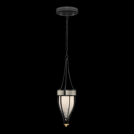 100045-112 Fine Art Lighting Mirage 7.5"W Round Pendant with Black Iron/Brass/Coco Finish