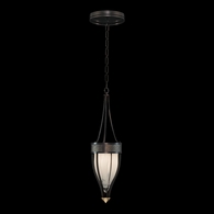 100045-113 Fine Art Lighting Mirage 7.5"W Round Pendant with Black Iron/Brass/Black Knight Finish