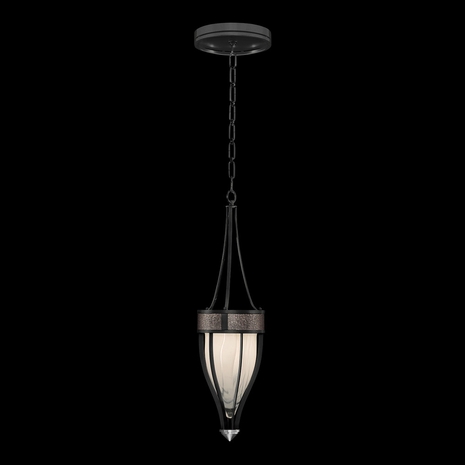 100045-121 Fine Art Lighting Mirage 7.5"W Round Pendant with Black Iron/Nickel/Pebble Finish