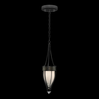 100045-123 Fine Art Lighting Mirage 7.5"W Round Pendant with Black Iron/Nickel/Black Knight Finish