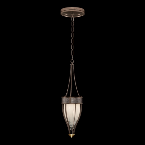 100045-211 Fine Art Lighting Mirage 7.5"W Round Pendant with Bronze/Brass/Pebble Finish