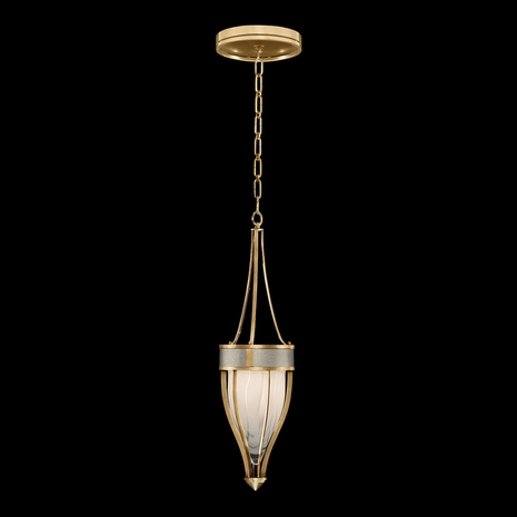 100045-312 Fine Art Lighting Mirage 7.5"W Round Pendant with Gold Leaf/Brass/Coco Finish