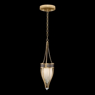 100045-321 Fine Art Lighting Mirage 7.5"W Round Pendant with Gold Leaf/Nickel/Pebble Finish