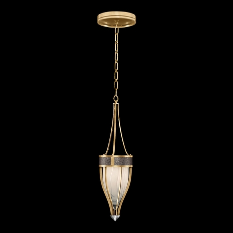 100045-321 Fine Art Lighting Mirage 7.5"W Round Pendant with Gold Leaf/Nickel/Pebble Finish