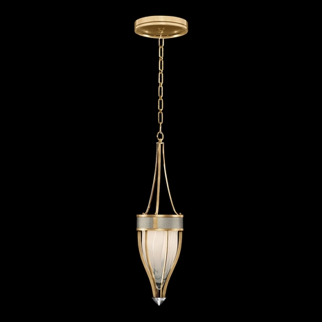 100045-322 Fine Art Lighting Mirage 7.5"W Round Pendant with Gold Leaf/Nickel/Coco Finish