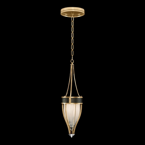 100045-323 Fine Art Lighting Mirage 7.5"W Round Pendant with Gold Leaf/Nickel/Black Knight Finish