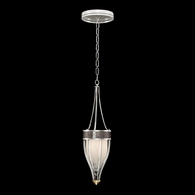 100045-411 Fine Art Lighting Mirage 7.5"W Round Pendant with Silver Leaf/Brass/Pebble Finish