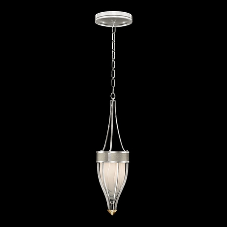 100045-412 Fine Art Lighting Mirage 7.5"W Round Pendant with Silver Leaf/Brass/Coco Finish