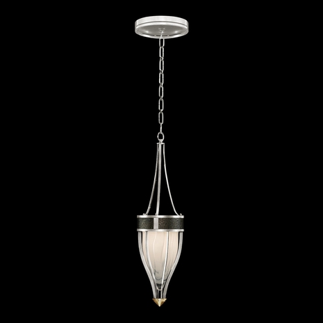 100045-413 Fine Art Lighting Mirage 7.5"W Round Pendant with Silver Leaf/Brass/Black Knight Finish