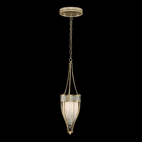 100045-512 Fine Art Lighting Mirage 7.5"W Round Pendant with Soft Gold Leaf/Brass/Coco Finish