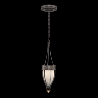 100045-711 Fine Art Lighting Mirage 7.5"W Round Pendant with Midnight Steel/Brass/Pebble Finish