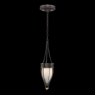 100045-713 Fine Art Lighting Mirage 7.5"W Round Pendant with Midnight Steel/Brass/Black Knight Finish