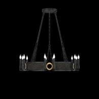 100047-113 Fine Art Lighting Mirage 35.75"W Round Chandelier with Black Iron/Brass/Black Knight Finish