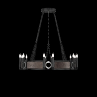 100047-121 Fine Art Lighting Mirage 35.75"W Round Chandelier with Black Iron/Nickel/Pebble Finish
