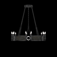 100047-123 Fine Art Lighting Mirage 35.75"W Round Chandelier with Black Iron/Nickel/Black Knight Finish