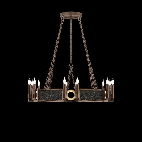 100047-213 Fine Art Lighting Mirage 35.75"W Round Chandelier with Bronze/Brass/Black Knight Finish