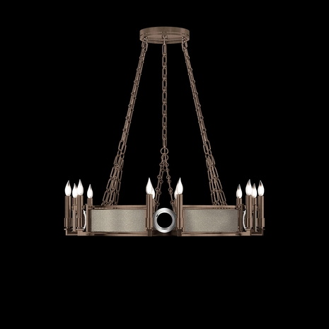 100047-222 Fine Art Lighting Mirage 35.75"W Round Chandelier with Bronze/Nickel/Coco Finish