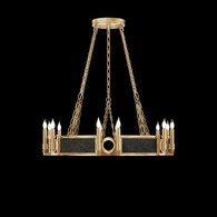 100047-313 Fine Art Lighting Mirage 35.75"W Round Chandelier with Gold Leaf/Brass/Black Knight Finish