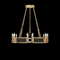 100047-323 Fine Art Lighting Mirage 35.75"W Round Chandelier with Gold Leaf/Nickel/Black Knight Finish